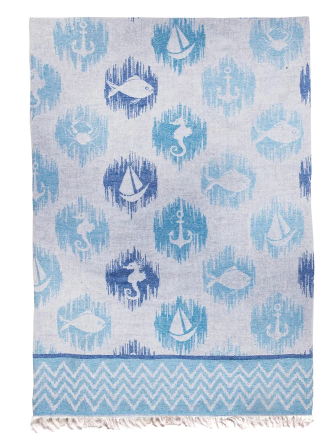 أنيموس Anemoss Anchor Design Printed Turkish Peshtemal